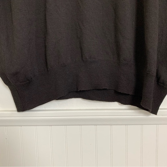 Gran Sasso Garys Virgin Wool Pullover Mock Neck Sweater Mens 2XL Dark Brown - Picture 5 of 11